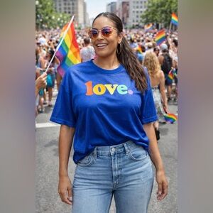 NWT Blue Love Graphic Shirt size L